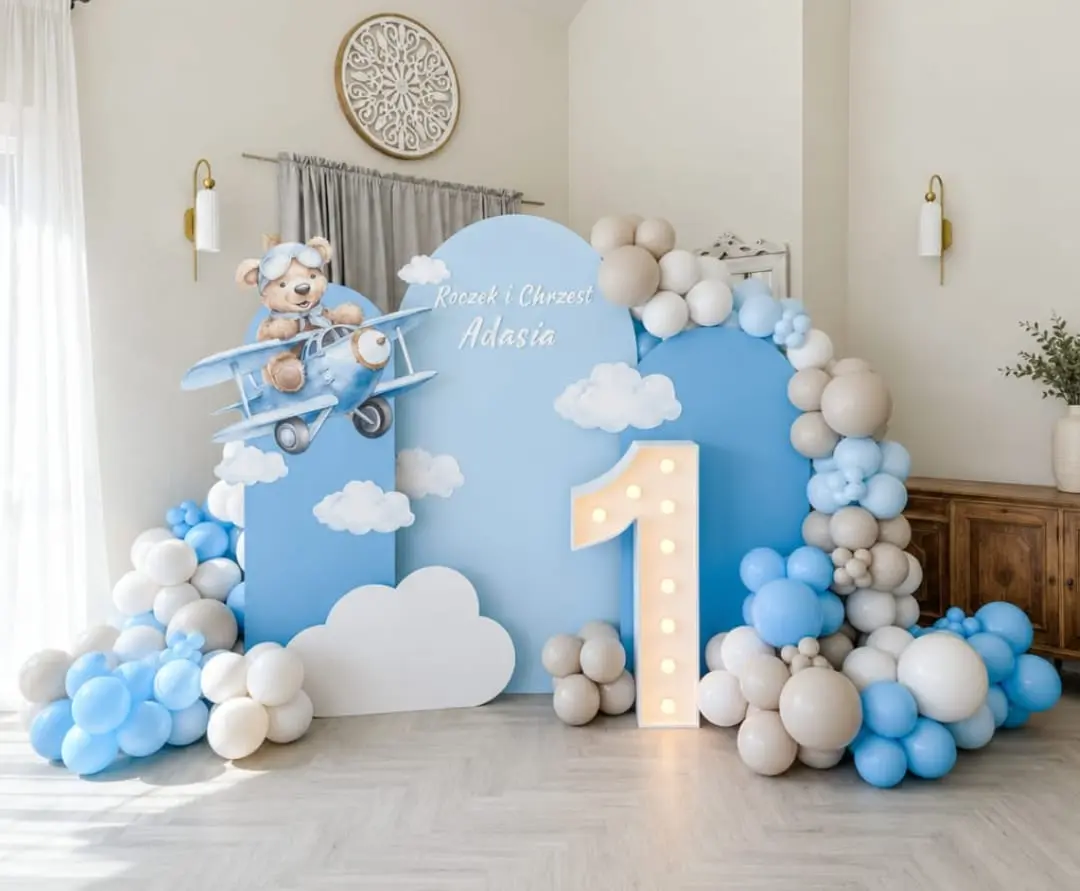 Teddy Fly High Sky Theme Birthday Decoration